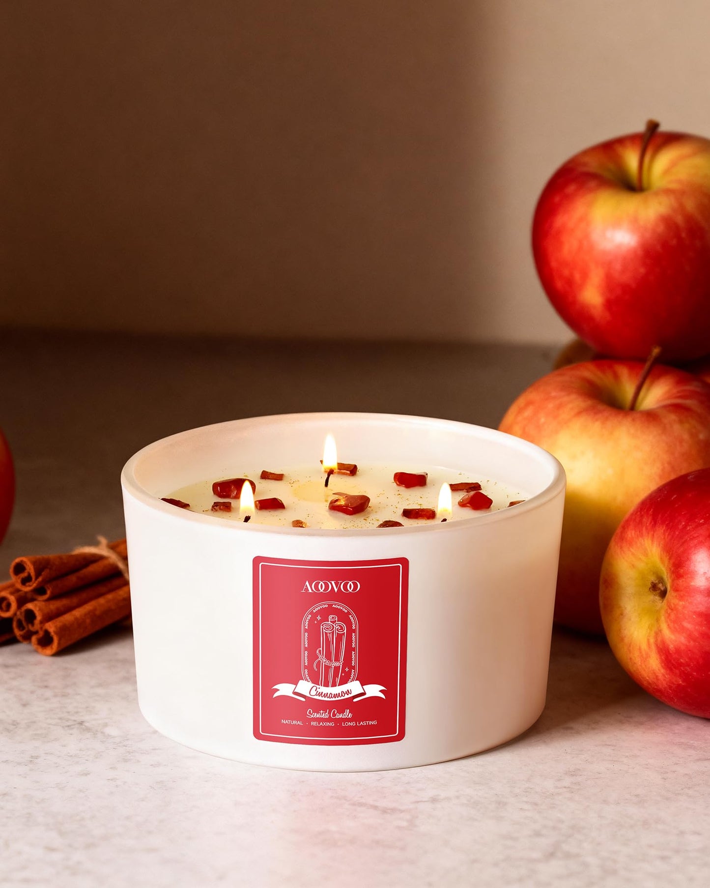 AOOVOO Lavender Scented Candles for Women - Aromatherapy Candle with Crystals Inside, 10oz Soy Candles for Home Scented, Birthday Gifts Mothers Day Candle for Women Mom